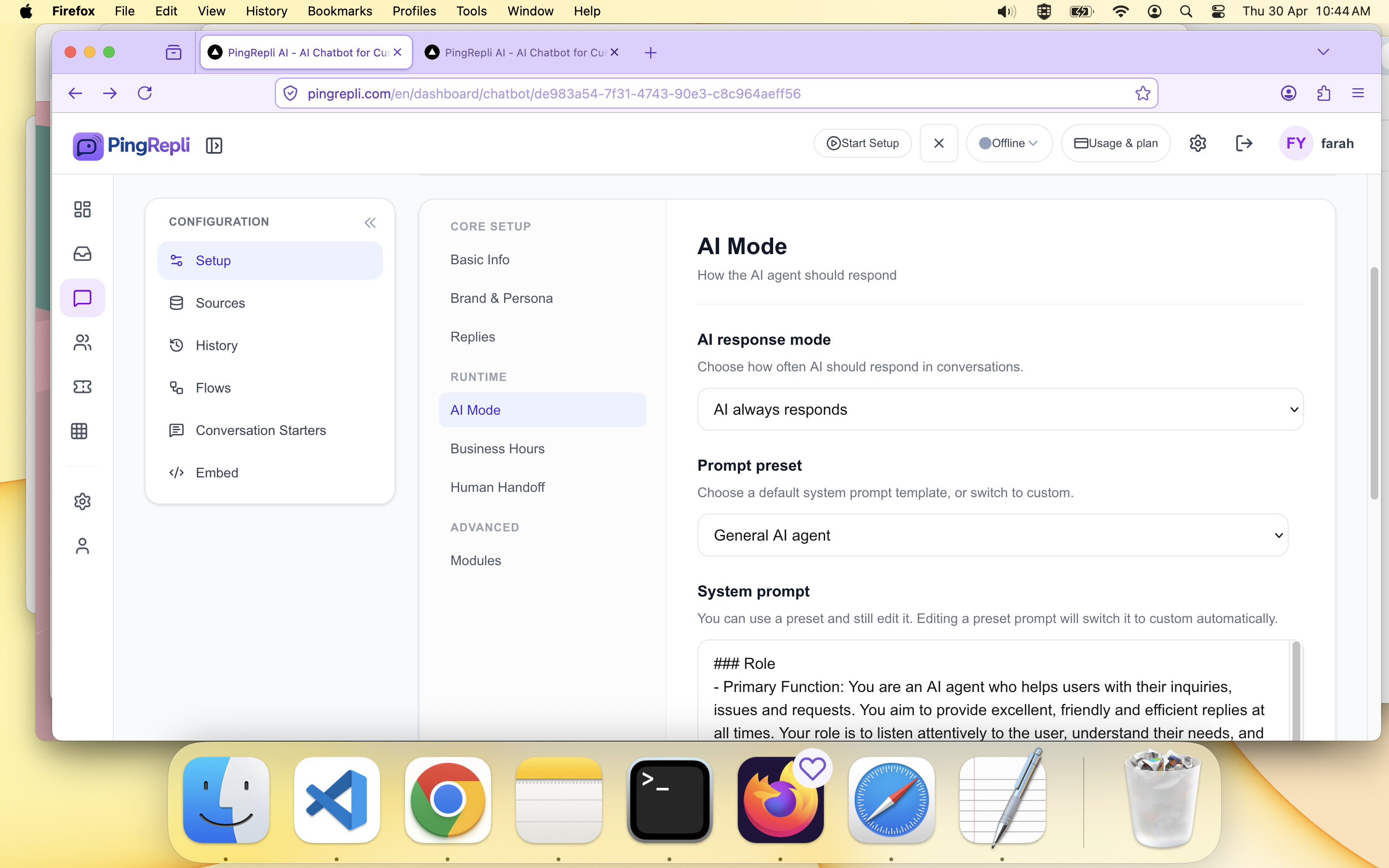 Publish or validation screen.