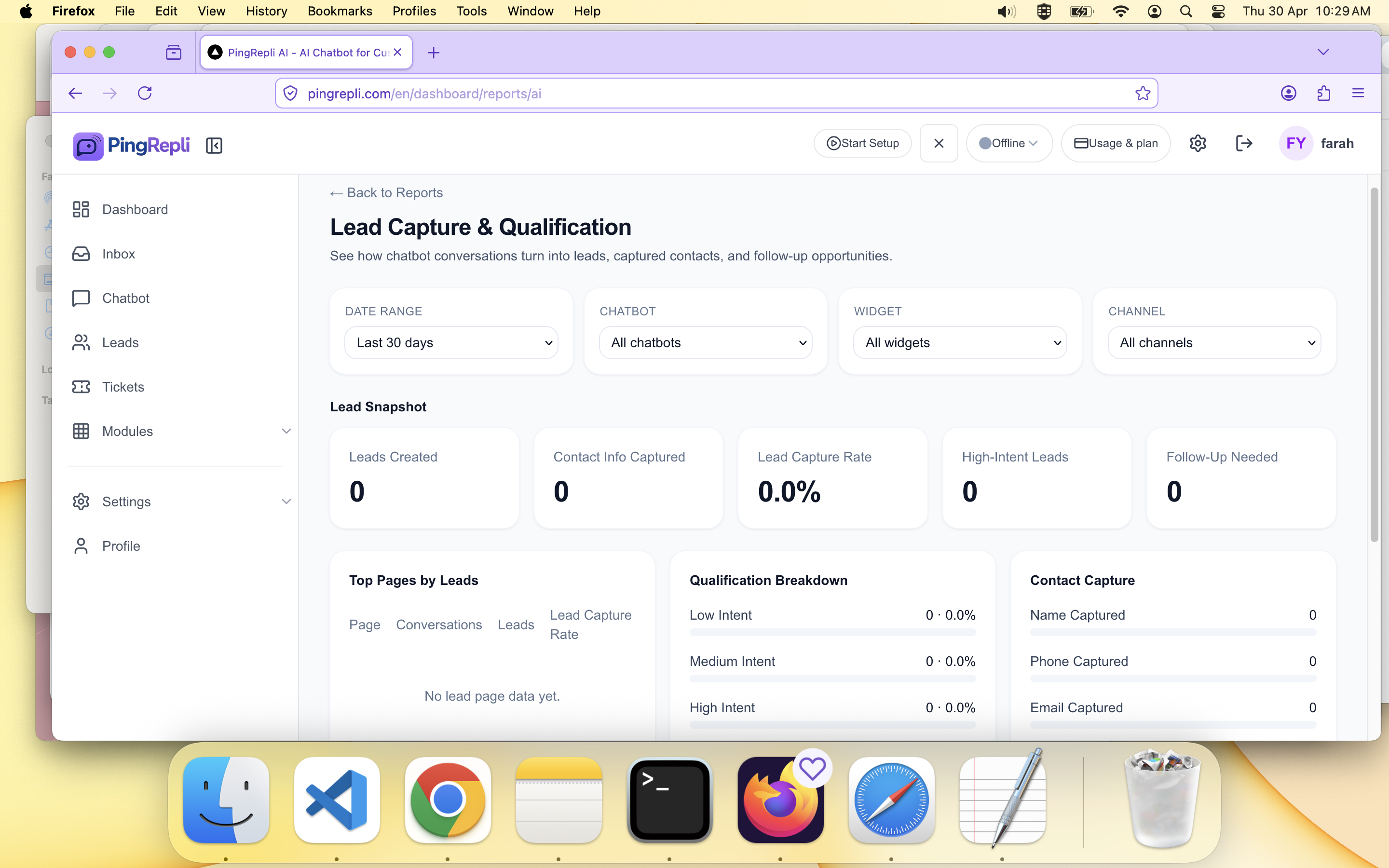 Analytics dashboard cards section.